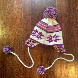 Purple Winter Pom Hat